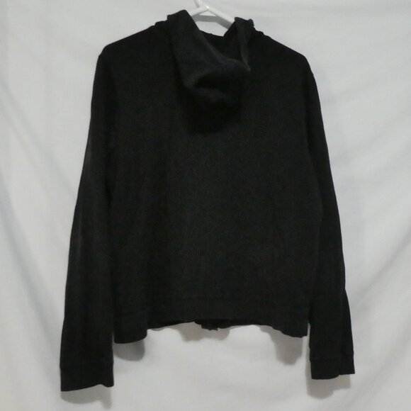 OLD NAVY - Stretch | 18 pit to pit measured | Black Zip-Up Hooded Sweatshirt - Picture 3 of 15